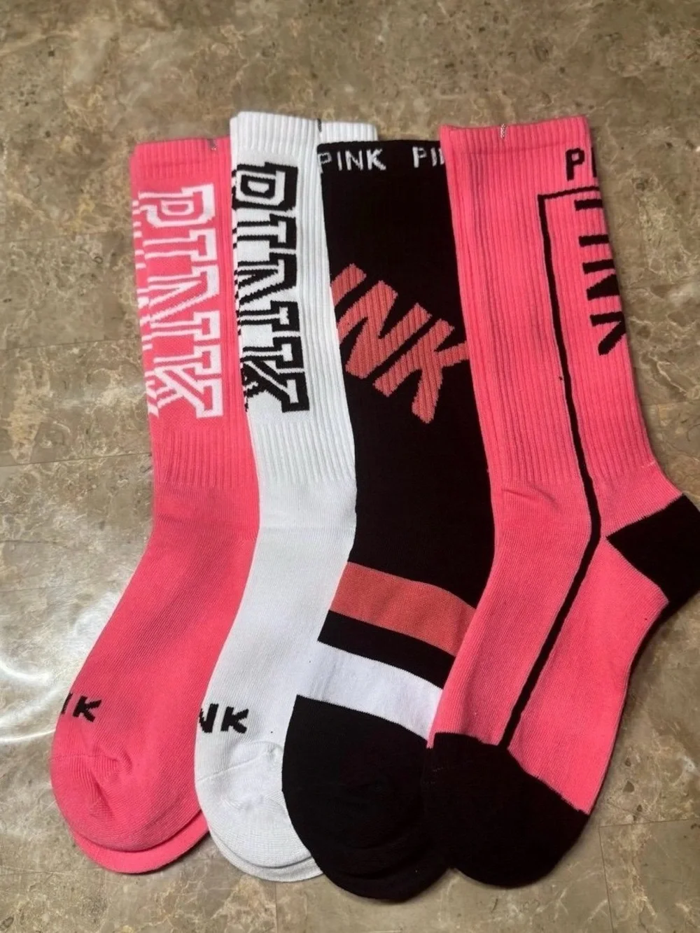 Pink Victoria’s Secret Socks
New Pink socks 
4 pairs included
Different styles - Picture 2 of 3